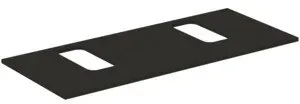 Ideal Standard Waschtischplatte i.life B 2 Ausschnitte r/l f.2 Wand-WT 1202x507x18mm CarbongrauMatt, T5416NV