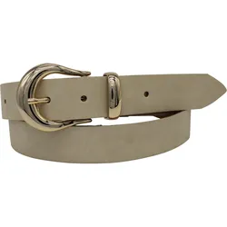 Ledergürtel ANNAMATONI, Damen, Gr. 85, beige, Leder, unifarben, elegant,feminin,festlich,klassisch,modisch, Gürtel, Glänzende Schließe und Schlaufe aus Metall