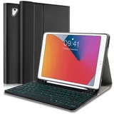 iPad 6 Generation Hülle mit Tastatur, iPad Tastatur Hülle für iPad 6.Gen 2018/5.Gen 2017, Wireless QWERTZ-Tastatur für ipad 6.Gen 2018 /iPad 5.Gen 2017 /iPad Air 2/ iPad Air 1/ iPad Pro 9.7 – Schwarz