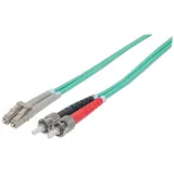 Intellinet Network Solutions Intellinet 751001 Glasfaser LWL Anschlusskabel 2.00m Türkis [1x ST-Stecker - 1x LC-Stecker] 50/125 OM3