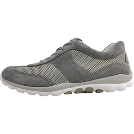 Gabor Comfort 66966-39 Rollingsoft Schnürer, Damen, Leder, Silber/Grau, Sneaker - Damenschuhe Bequeme Schnürschuhe, Grau, leder/textil (dreamvelour/mesh perl) - Grau