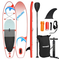 Nemaxx PB305 Stand up Paddle Board 305x76x10cm, rot/blau - SUP, Surfbrett, Surf-Board - aufblasbar & leicht zu transportieren - inkl. Tasche, Padde...