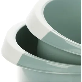 COM-FOUR com-four® 2x Rührschüsseln 3,5 und 2 Liter mit Stoppboden, Ausgießer und rutschfestem Griff, Backschüssel-Set in modernen Farben [Auswahl vari... - Weiß/Hellgrau/Dunkelgrau/Türkis