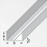 Alfer Rechteck-U 1 m, 35.5 x 65.6 x 2.4 mm Aluminium roh blank