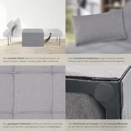 Tectake tectake® Schlafhocker 4 in 1 als Hocker, Sessel, Lounger oder Bett Belastbarkeit 150 kg