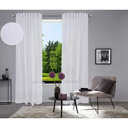 Gardine HOME AFFAIRE "Authal" Gr. 1, weiß, B:145cm H:145cm, Polyester, Gardinen, Jaquardgardine mit Chenillefaden