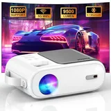 Mini Beamer, XIWBSY 9500 Lumen Bluetooth Beamer 1080P Unterstützt