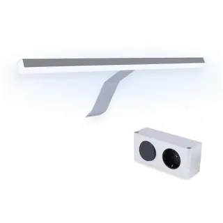 Kalb Material Für Möbel kalb | Schalter & Steckdose, silbergrau, 5000K, 470lm, 230VAC/12VDC, Plug & Play Beleuchtung für Spiegelschrank, Aufbauleuchte