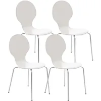 TPFLiving Besucherstuhl, Weiß, Metall, 43x86x45 cm, Arbeitszimmer, Besucherstühle