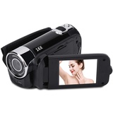 CCYLEZ Videokamera, 4X High-Definition-Digital-Camcorder, Full HD DV-Kamera, 270°-Rotations-Camcorder, Unterstützt Speicher 32G, für Heimparty, Picknick Im Freien, Camping(EU Black)