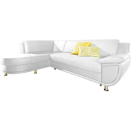 TRENDMANUFAKTUR Ecksofa »Rondo, zeitlos und elegant, OTTOs Choice, bequem, L-Form«, wahlweise mit Federkern, wahlweise mit Bettfunktion weiß