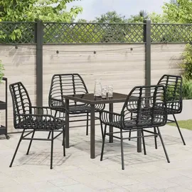 vidaXL Gartenmöbel-Set 5-tlg. Schwarz
