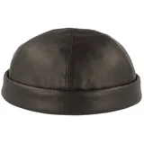Bullani Schiebermütze Dockercap aus echtem Leder blau 58