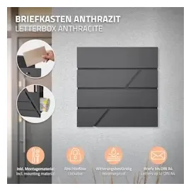 ML-Design Standbriefkasten Anthrazit inkl. Zeitungsfach