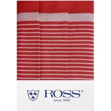 Ross 3er Pack Zwirn Halbleinen Geschirrtücher Streifenfond 50x70 cm | rot - rot