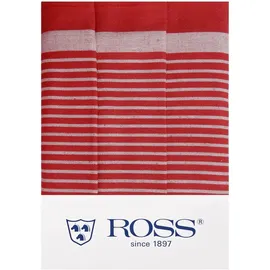 Ross 3er Pack Zwirn Halbleinen Geschirrtücher Streifenfond 50x70 cm | rot - rot