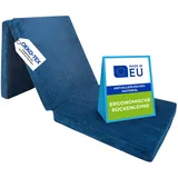 Pillows24 – Klappmatratze 190x60x7 cm mit abnehmbarem Bezug & Tragegriffen | Gästematratze klappbar | Oeko-TEX | Faltbare Matratze/Faltmatratze für Gäste, Kinder oder Reisen | Blau