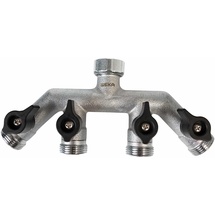 Geka GEKA® Vierwegeventil Außengewinde 4 x 3/4 Zoll & Muttern-Gewinde 3/4 Zoll