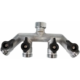 Geka GEKA® Vierwegeventil Außengewinde 4 x 3/4 Zoll & Muttern-Gewinde 3/4 Zoll