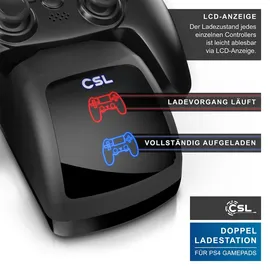 CSL Dual Ladestation Controller schwarz für PS4