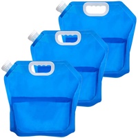 Wasserkanister Faltbarer - 3X/10L Trinkwasser Wassersack Flexibler Faltbar Wasserkanister mit Dichtem Deckel Wasserbeutel Camping Wasserbehälter Faltkanister Wassertasche für Outdoor,Wandern