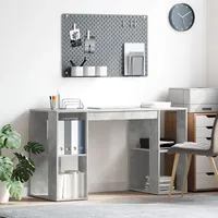 VidaXL Grauer Computertisch Betongrau Holzwerkstoff mit Beton-Optik