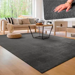 Teppich »Cadiz 630«, rechteckig, 14 mm Höhe, Uni-Farben, besonders weich, waschbar, auch als Läufer erhältlich, 96405708-0 anthrazit 14 mm