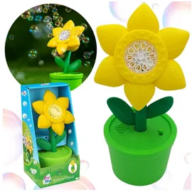 FRU BLU Seifenblasenmaschine, Seifenblasenblume + Flüssigkeit 80ml, LED Licht