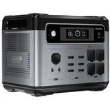 OUKITEL Stromerzeuger P2001E Plus 2400W Tragbare Powerstation, 2,4 in kW, (LiFePO4-Akku, 1-tlg), Solargenerator mit 4*AC Ausgänge 2400W, für Camping,Wohnmobil,Notfall grau