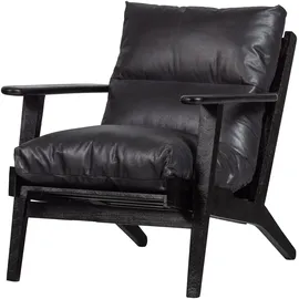 Woood Sessel Houston Leder 71 x 86 x 71 cm schwarz