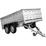 Zweiachsiger Anhänger 264x150 UNITRAILER GARDEN 265/2 KIPP mit BIS-Seitenwänden, H-0-Rahmen und grauer Plane