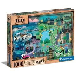 Clementoni 39665 - 1000 Teile Puzzle - 101 Dalmatiner - Disney Maps