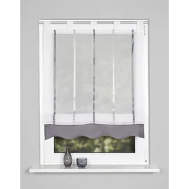 Home fashion Schlaufenrollo Längsstreifen, Polyester, Grau, 140 x 80 cm, 1 Einheiten