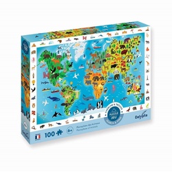 Carletto Puzzle Calypto - Tierweltkarte 100 XL Teile Puzzle Neu + Ovp, 100 Puzzleteile