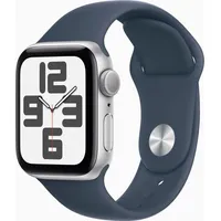 Apple Watch SE 2024 GPS 40 mm Aluminiumgehäuse Silber, Sportarmband Denim S/M