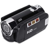 Focket Digitaler Camcorder, HD-Camcorder, Full-HD-Rotation, 270 °, 1080p, 16 x, tragbare DV-Videokamera mit Display von 6,9 cm (2,7 Zoll), für Camping zu Hause (EU-Stecker, schwarz)