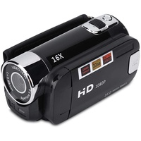Digitaler Camcorder, High Definition, Full HD, Rotation Full HD 270 °, 1080P 16X, tragbare Videokamera DV mit 2,7 Zoll Display für Camping zu Hause (EU Plug Black)
