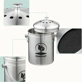 Relaxdays Komposteimer 5 l Silber