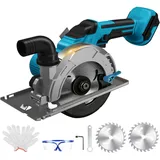 Akku Handkreissäge 150mm für Makita 18V Lithium-Akku(Ohne Akku), 6200 RPM Bürstenlose Motor, 50mm(90°)/32mm(45°) Schnitttiefe, Mini Kreissäge für Holz, Kunststoff, PVC