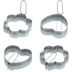 4tlg Eierformerset  2x Herz und 2x Blume Clara - 11210 + 11211