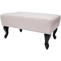 Mendler Ottomane Chesterfield Kunstleder 39 x 77 x 47 cm Creme-weiß