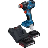 Bosch GDX 18V-200 Professional, Akku Drehschlagschrauber 18 V 200 Nm Brushless + 2x Akku 2,0 Ah + Ladegerät