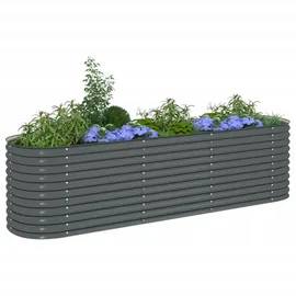 vidaXL Garten-Hochbeet verzinkter Stahl 320 x 80 x 81 cm Grau