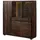 Massivmoebel24 Highboard 140 x 150 x 40 cm Dunkelbraun