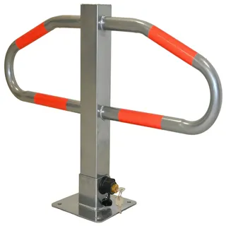 Baumarktplus Parkplatzsperre 47 x 73 cm Metall grau abschließ- und klappbar Parkplatzbügel Sperrbügel Poller