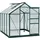 Outsunny Gewächshaus mit Aluminiumrahmen Treibhaus mit Dachfenster, Tür, Fundament, begehbar, Witterungsbeständig, 190x252x201cm Aosom