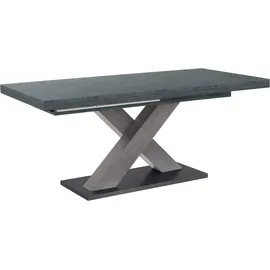 Mäusbacher Esstisch MÄUSBACHER "Komfort Tisch TOPSELLER", grau (graphit, graphit, graphit), B:180cm H:76cm T:90cm, Tische, Esstisch, Mäusbacher Esstisch mit X Gestell und Bodenplatte. Breite 180-280