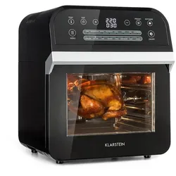 AeroVital Cube Heißluftfritteuse 1600W 12l Timer 16 Programme schwarz Schwarz