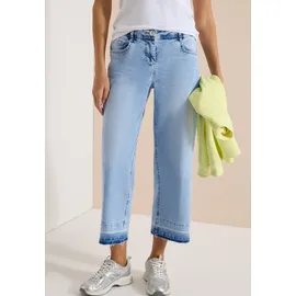 Cecil 7/8 Wide Leg Jeans, im Loose Fit Light Blue random bleached), 30, - 30W / 26L
