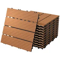 ECD Germany WPC Terrassenfliesen Hellbraun 30 x 30 cm 11 St.